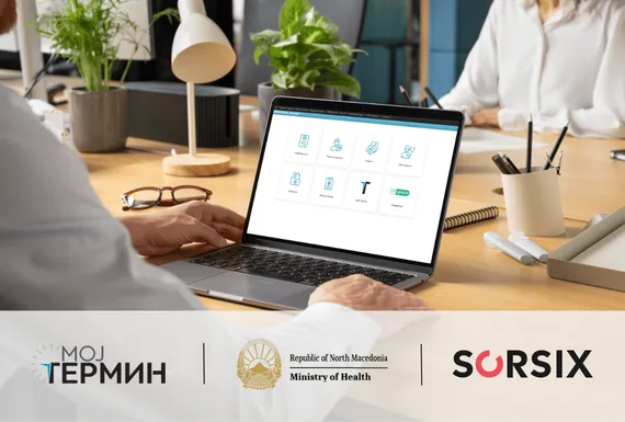 MojTermin home screen on a laptop screen