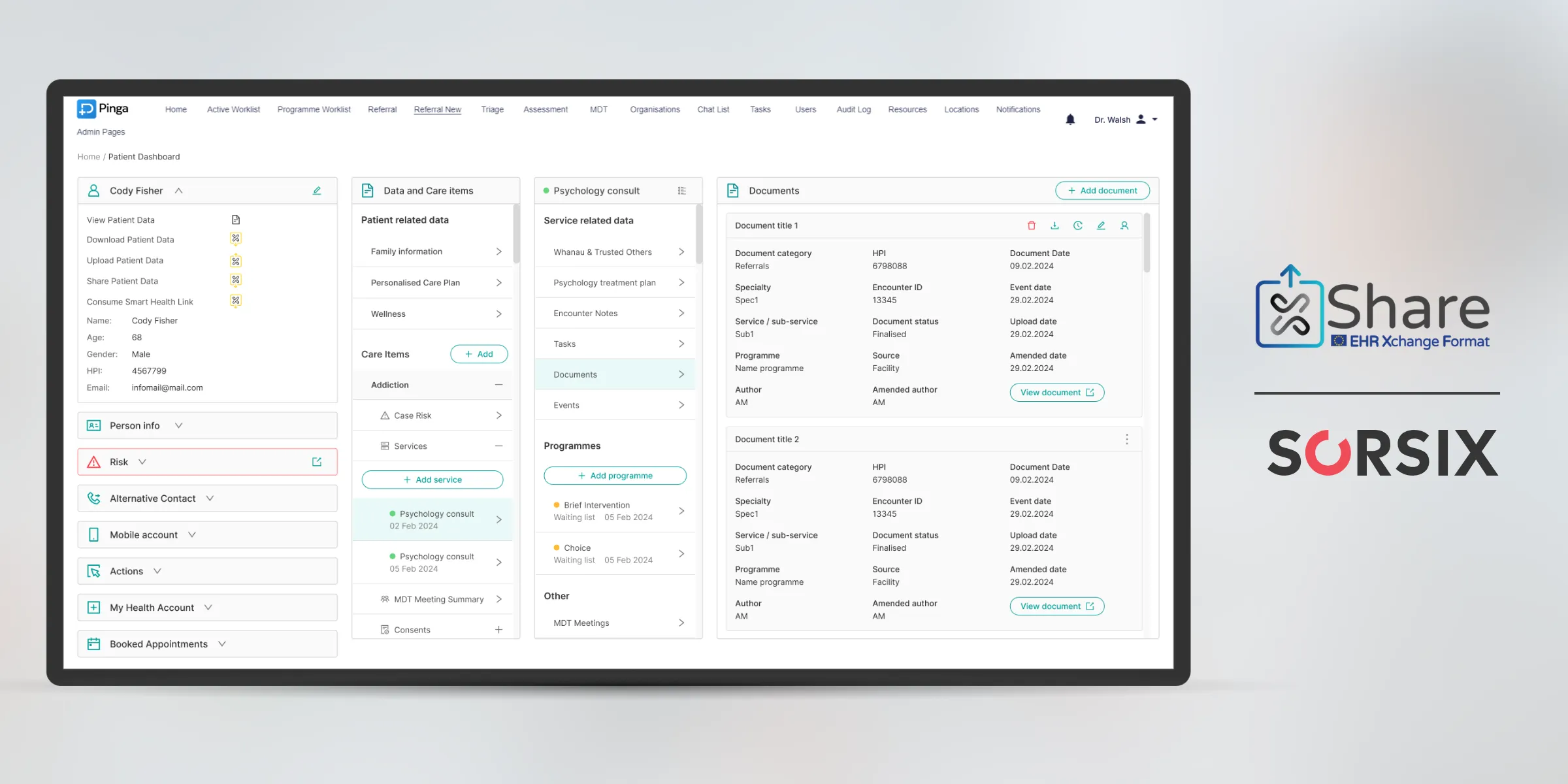 Pinga X-Share functionality screen