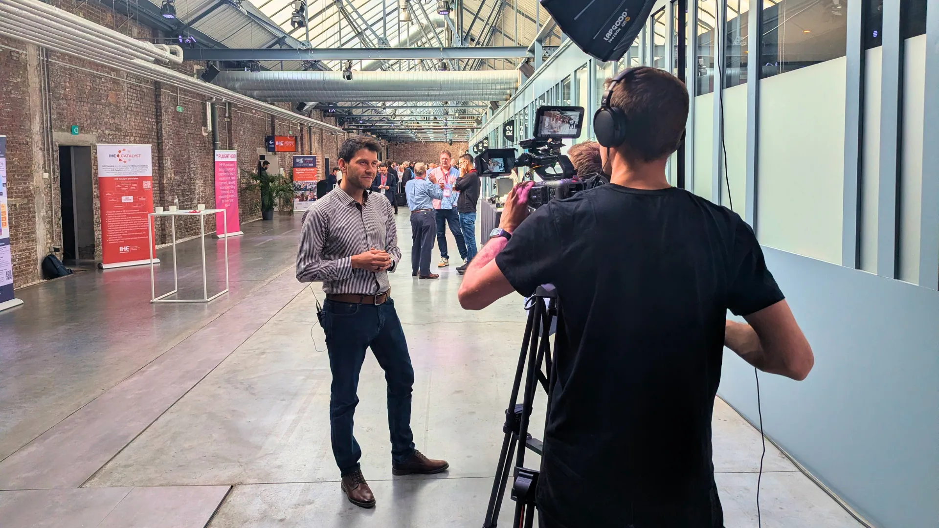 Our employee, Hristijan Curukovski, during an interview