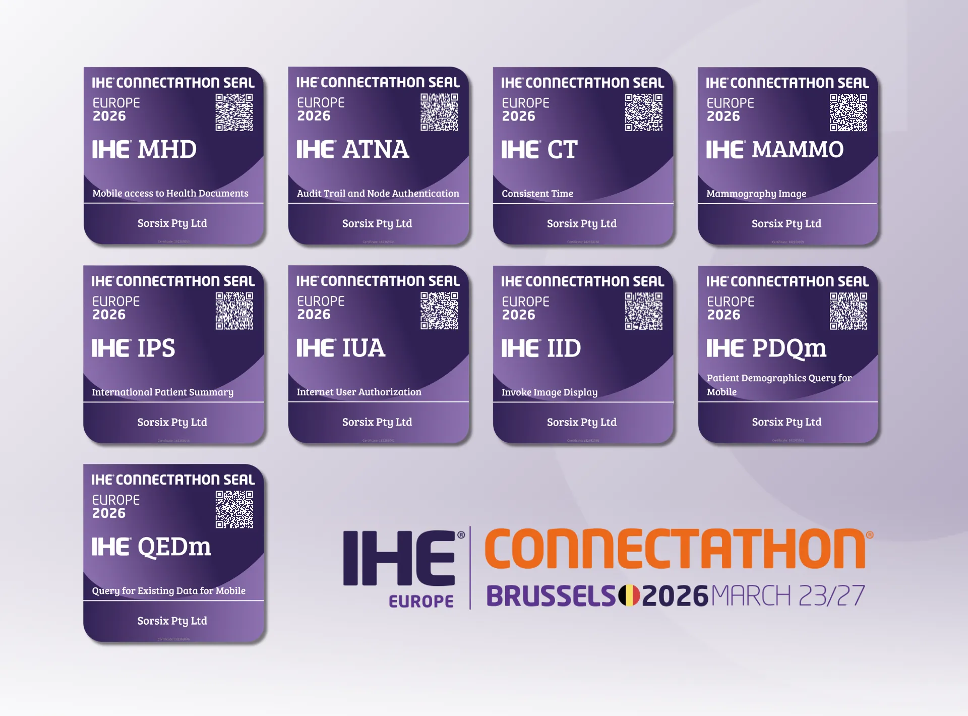 List of all the badges earned at the Connectathon 2026